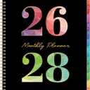 2026-2028 Monthly Planner - 3 Year Monthly Planner 2026-2028, Jan. 2026 - Dec. 2028, 36 Months Calendar with Colorful Tabs & Inner Pocket, 9" x 11" (Black)