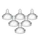 Dr. Brown's Natural Flow Level 2 Wide-Neck Baby Bottle Silicone Nipple, Medium Flow, 3m+, 100% Silicone Bottle Nipple, Count 6 (Pack of 1)
