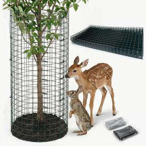 8 Pack Extra Tall Plant Protectors from Animals, 12"x24" Wire Garden Cages for Large Plants Shrubs, 2mm Heavy Duty Metal Mesh Guard for Deer Rabbits, Reusable Garden Protection with Stakes