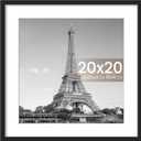 Upsimples 20x20 Picture Frame, Display Pictures 16x16 with Mat or 20 x 20 Without, Wall Hanging Puzzle Frames, Black, 2 Pack