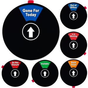 3 x Status Spinner Privacy Signs: 6-in-1 Options - Do Not Disturb, In A Meeting, Gone For Today, Out Of Office, Available, Back Soon - For Office and Home Use