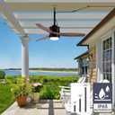 42 Gazebo Fans Outdoor Hanging for Pergola Patios Waterproof with Remote Control, DC Motor w 6-Speeds, Walnut