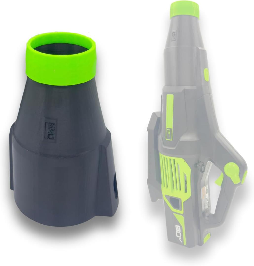 Short Nozzle, Compatible with Greenworks Blower Series 760-515, 19 cm Length, TPU Tip Protection, Black with Green Accents