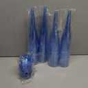 WDF 36 Pack Clear Blue Plastic Champagne Flutes - 7OZ Blue Champagne Flutes Plastic, Champagne Glasses Disposable for Party & Wedding