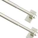 Magnetic Curtain Rods Multi-Use Adjustable Appliance Metal Doors Magnetic Rods, 9-16 Inch, 1/2 Inch Diameter, 2 Pack,Nickel