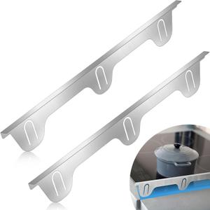 Blulu 2 Pack 23.4" Stove Gap Covers 316 Stainless Steel Oven Side Gap Filler Guard Between Stove Top and Counter Protector Range Trim Kit, Silver
