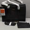 LOVEVOOK Laptop Bag for Women 15.6 inch Canvas Laptop Tote Bag, Large Capacity Work Bag with Clutch Purse, Computer Bag Office Business Briefcase, Casual Handbag for Travel College Teacher School