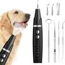Plaque and Tartar Remover, Dog Ultrasonic Teeth Cleaner for Tartar and Stains with LED Light, 5 Modes Low Noise Sonic Tooth Cleaning Kit Tool for Dogs (Black)