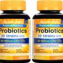 NewRhythm Probiotics 50 Billion CFU 20 Strains, 120 Veggie Capsules, Targeted Release Technology, Stomach Acid Resistant, No Need for Refrigeration, Non-GMO, Gluten Free