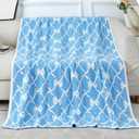 50" x 60" Bed Throw Blanket, Bow Pattern Throw Blanket for Home Decor and Gift, Microfiber Blanket Bow Blanket Plush Bedding, Soft Cozy Throw Blankets for Couch, Sofa