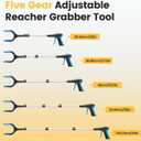 Telescopic Grabber Reacher Tool, 5-Level Adjustable (23'' to 41'') - Extendable Gripper and Reaching Tool - Heavy Duty Pick Up Stick Grabbers for Elderly, Surgery Recovery Must Haves (Blue-2pc)