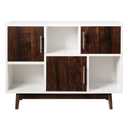 Contemporary Pine Wood Side Board with Door & Shelf in White
