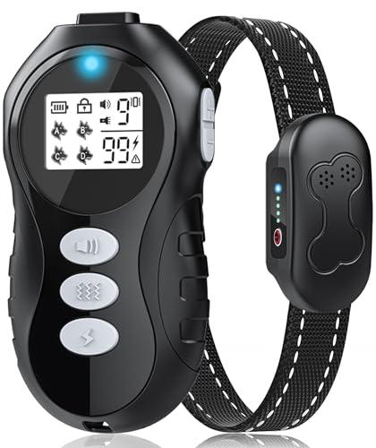 Dog Training Collar with Remote for Dogs, Waterproof IPX7 E Collar, Beep Vibration Modes, Safe Humane Training, 2000FT Range, Rechargeable Battery, for Small Medium Large Dogs 10–120 lbs (Black)