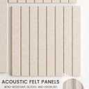 Bumusty Large Cork Board Alternative-48 x 36" Felt Bulletin Board Tiles, with 30 Pushpins, 70 Adhesive Tabs, Fine-Stripe 12-Pack, Cork Boards for Office Push Pin Board Felt Board-Oatmeal