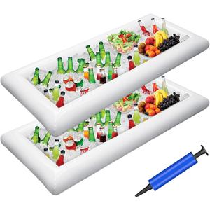 Jasonwell Inflatable Serving Bars Ice Buffet Salad Serving Trays Food Drink Holder Cooler Containers Indoor Outdoor BBQ Picnic Pool Party Supplies Luau Cooler w Drain Plug