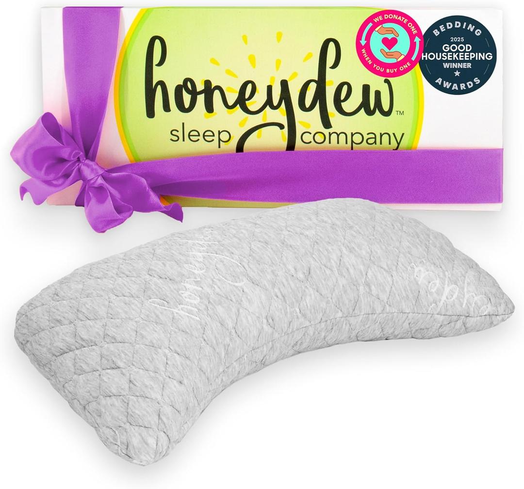 Honeydew Essence Side Pillow- The Ultimate Luxury Neck Pillow- Fully Adjustable Support for Neck Pain Relief- Made in USA- Enhanced, Hypoallergenic Patented Cooling Pillow Fill - Queen (Pack of 1)