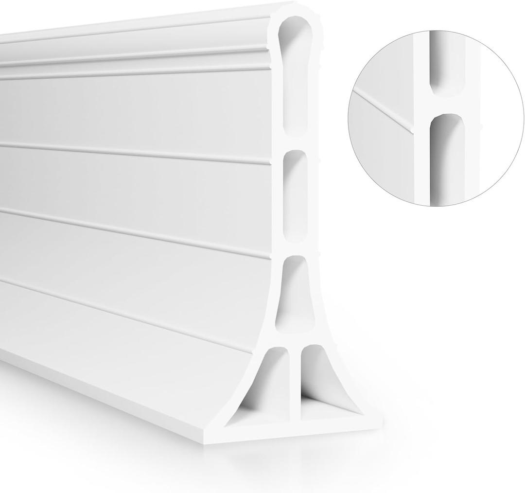 3.2" High Shower Threshold Water Dam 67 Inch Collapsible Self Adhesive Shower Water Splash Guard for Shower Water Blocker for Wet and Dry Separation Bathroom and Kitchen