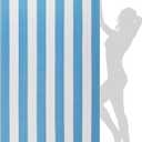WILFA Extra Large Beach Towel - Oversized Mircofiber Towel 40'' x 70'', XL Striped Lightweight Pool Towel, Big Cabana Swim Travel Towel for Adults Mens Women,Sky Blue