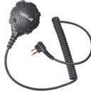 HYS Remote Speaker Microphone, Shoulder Speaker mic with Coiled Cord & Swivel Clip for CLS DLR RM RDX Series 2PIN Motorola RMU2080d BPR40 RDU4100 CLS1110 CLS1410 CP200 CP100 CLS1110 2-Way Radio