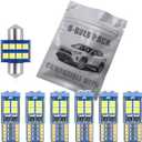 8-Pack White LED Interior Light Kit Compatible with Toyota RAV4 2016 2017 2018 2019 2020 2021 Map Dome Trunk Vanity Mirror License Plate Light Bulb Replacement Super Bright 6000K Package Combo