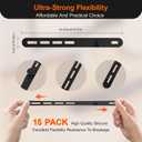 15-Pack Cord Organizer Straps, Cable Ties for Elastic Cable Management with Locking Buckle, Wire Organizers for Cords, Cord Organizer for Appliances Cord Ties for Home, Office, and Travel Use, Black