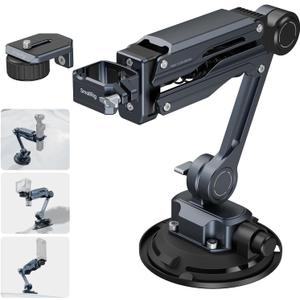 SMALLRIG Mini Shock Absorber Arm, 4-inch Vacuum Suction Cup, Double Spring and Hydraulic Damping, Car Mount for DJI Osmo Pocket 3/Action 6/5 Pro/4, for GoPro Hero13/12/11, for Insta360 X5/4/3-5123