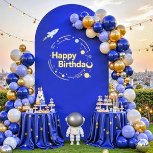 Royal Blue Arch Cover 6FT Spandex Fitted Wedding Arch Stand Covers Round Top Chiara Stretchy Backdrop Cover for Birthday Party Ceremony Banquet Decoration