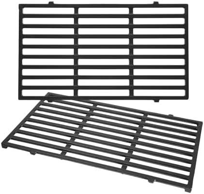 Rushare 7637 Grill Grates Replacement Parts for Weber Spirit I & Spirit II 200 Series (Front-Mounted Control), Weber Spirit 2 Grill Parts, Cast Iron GS4 Grill Parts, 17.5 x 10.2 Inch, 1 Pack