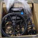 Medline Comfortable Folding Wheelchair with Swing-Back, Desk-Length Arms and Elevating Footrests, 18W x 16D Seat, Black