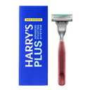 Harry's-PLUS: Razor for Men - Premium Handle and Razor Blade Cartridge - Advanced Pivoting System - Shaving Kit for Men - Clay (1 Count (Pack of 1))