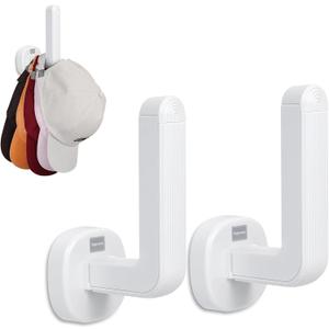 Suction Cup Hat Racks 2Pcs Baseball Cap Organizers for Closet Door Wall Reusable White Hat Holder Hanger Storage and Organization