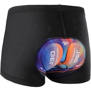 Bike Shorts Men Cycling Underwear MTB Liner 5D Padded Gel Mountain Bicycle Quick-Drying Shockproof Breathable (Black, XL)