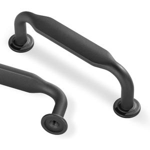 Lardmon 10 Pack Dark Gunmetal Gray Modern Cabinet Pulls 3 Inch(76mm) Hole Center Kitchen Cabinet Handles Solid Drawer Pulls Heavy Duty Zinc Alloy Kitchen Hardware, 3.6 Inch(90.5mm) Total Length