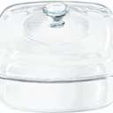 0.8L Small Tempered Glass Casserole Dish for Oven with Lid, Square Microwave Oven Baking Dish with Glass Lid
