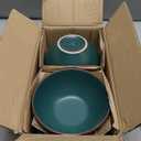 Famiware Venus Plates and Bowls Sets, 12 Pieces Stoneware Speckled Dinnerware Sets, Dishes Set for 4, Microwave and Dishwasher Safe, Matte Dark Green