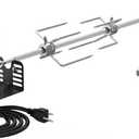 only fire Universal BBQ Grill Rotisserie Kit for Most Gas Grills, Include 110V 4W Electric Motor, 4-Prong Meat Forks and 28" Square Spit Rod
