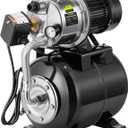 VIVOSUN 1.6 HP Shallow Well Pump with Pressure Tank, NSF Certified, 1320 GPH, Stainless Steel, Automatic Water Booster Jet Pump with Two Adapters for Home, Garden, Lawn