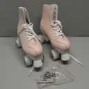 Women's Roller Skates Light Up Wheels, Adjustable Double Row Roller Skates Outdoor Shiny Derby Skates Illuminating for Teens and Youth (40-9.84in-(Women's 8.5 / Men's 7.5))