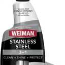Weiman Stainless Steel Cleaner & Polish, Anti Fingerprint Spray Stainless Steel Cloth, Water Spots & Grease, No Streaks or Residue, Safe for Metal Polish, Chrome, Appliances, Fridge, Sinks & Grills