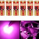 PHINLION 194 LED Bulb Super Bright Purple Pink 4014 Chipsets Wedge 168 2825 2827 T10 LED Replacement Bulbs for Car Interior Dome Map Reading Door Courtesy Trunk License Plate Lights, Pack of 6