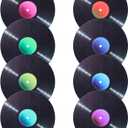 8 Pack Blank Vinyl Record Wall Decor, 9.6in Fake Vinyl Record, Vintage Record Stickers, CD Album Cover Posters, 70s 80s 90s Rock & Roll Music Room Decor for Home Bedroom Wall Music Party Decoration