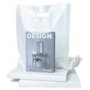 Choice Marts 100 Clear Bags With Handles 12"x15" Great For Merchandise Retail and Shopping 2 Mil Thick Plastic Gift Bags With Handles