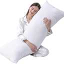 DOWNCOOL Large Body Pillow Insert- Breathable Full Body Pillow for Side Sleeper - Soft Long Bed Pillow for Adults - 20 x 54 inch