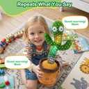 Ayeboovi Dancing Talking Cactus Baby Toys Interactive Toy Repeating Records What You Say Volume Adjustable Singing Cactus Toddler Games with 120 Songs Easter Basket Stuffers for Kids