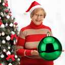 Poen 12 Pcs Jumbo Shatterproof Hanging Christmas Tree Ornament - Extra Large 6 Inch Vintage Red Green Big Christmas Ball Ornament for Xmas Tree Porch Yard (Vivid Style)