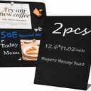 2 Pack Magnetic Board for Desk, Large 12.72x11.02 Inch Metal Bulletin Board with Stand, Portable Dry Erase Whiteboard for Wall & Tabletop, Message Center for Home Office Kitchen School (Not Magnets)