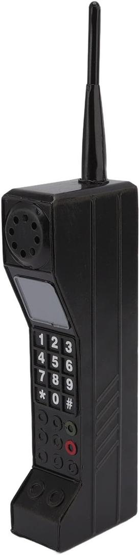Retro Brick Cell Phone Ornament, 90s Phone Prop Old Fashioned Portable Shooting Props Vintage Brick Decor Iron Vivid Cellphone Model for Photography Movie Scene Home Desktop Decoration (Black)