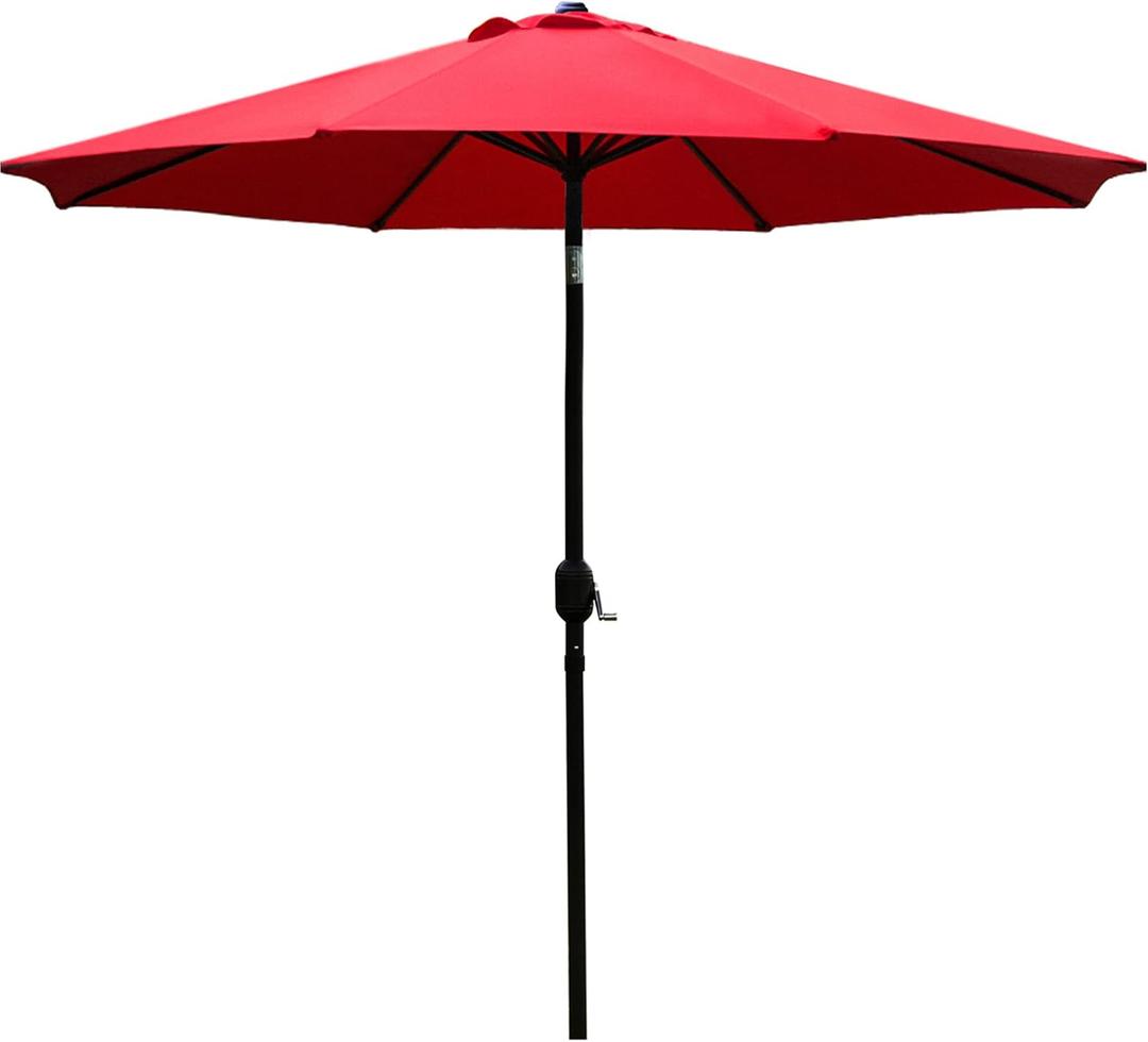 Sunnyglade 9' Patio Umbrella Outdoor Table Umbrella with 8 Ribs Red