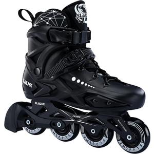 Professional Inline Skates for Men Women, Fitness Roller Skates Adult Male Female, Comfortable Breathable Speed Racing Skates with Washable Lining, Beginner Unisex, Black