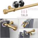 Heavy Duty Curtain Rods,1 1/4" Large Diameter Premium Nonadjustable Curtain Rod, 96in/8ft Custom Window Treatment Rods with Durable Aluminum Brackets and End Caps Gold Finish